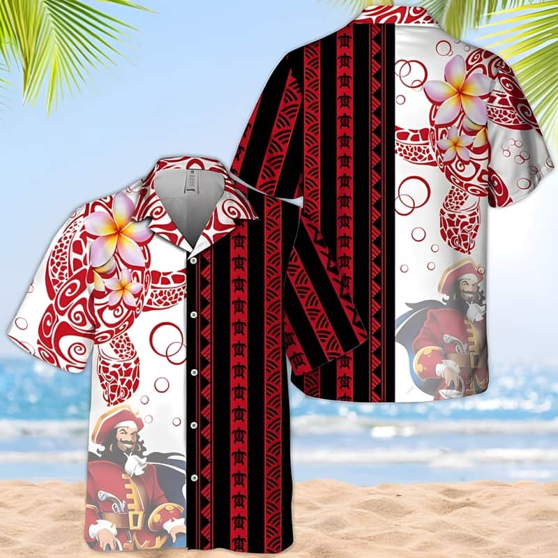 Captain Morgan Hawaiian Shirt Polynesian Blend Ocean Turtle Captain Morgan Hawaiian Shirt Polynesian Blend Ocean Turtle