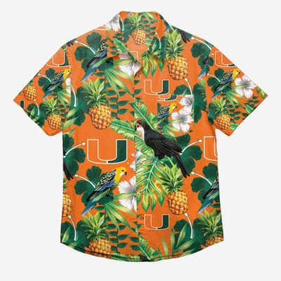 Miami Hurricanes Hawaiian Shirt Tropical Pattern Practical Beach Gift Miami Hurricanes Hawaiian Shirt Tropical Pattern Practical Beach Gift