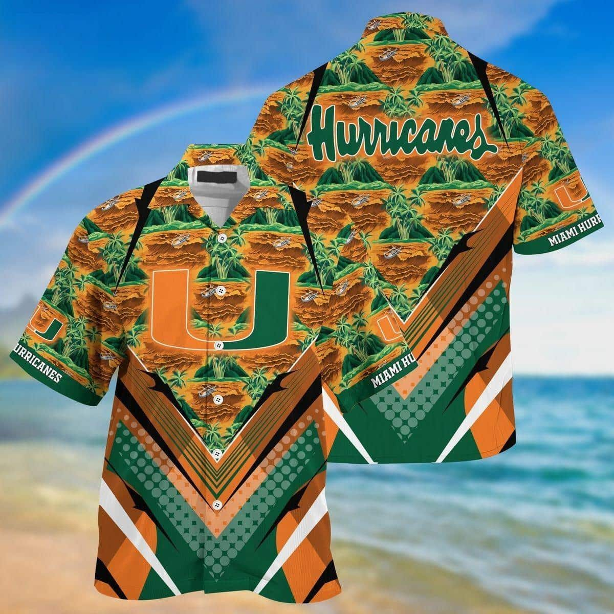 Miami Hurricanes Hawaiian Shirt Gift For College Football Fans