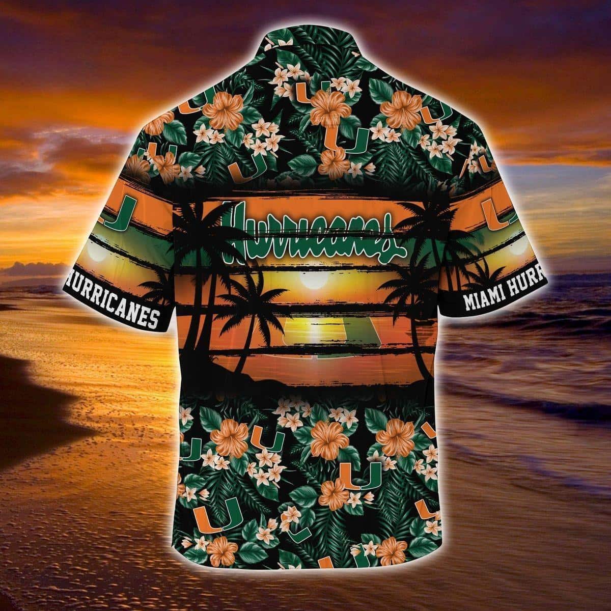 Miami Hurricanes Hawaiian Shirt Tropical Flower Pattern All Over Print Miami Hurricanes Hawaiian Shirt Tropical Flower Pattern All Over Print