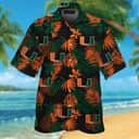 Miami Hurricanes Hawaiian Shirt Tropical Palm Leaves Beach Gift For Friend Miami Hurricanes Hawaiian Shirt Tropical Palm Leaves Beach Gift For Friend