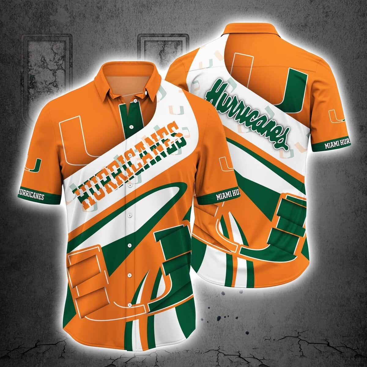 Miami Hurricanes Hawaiian Shirt Football Gift For Boyfriend