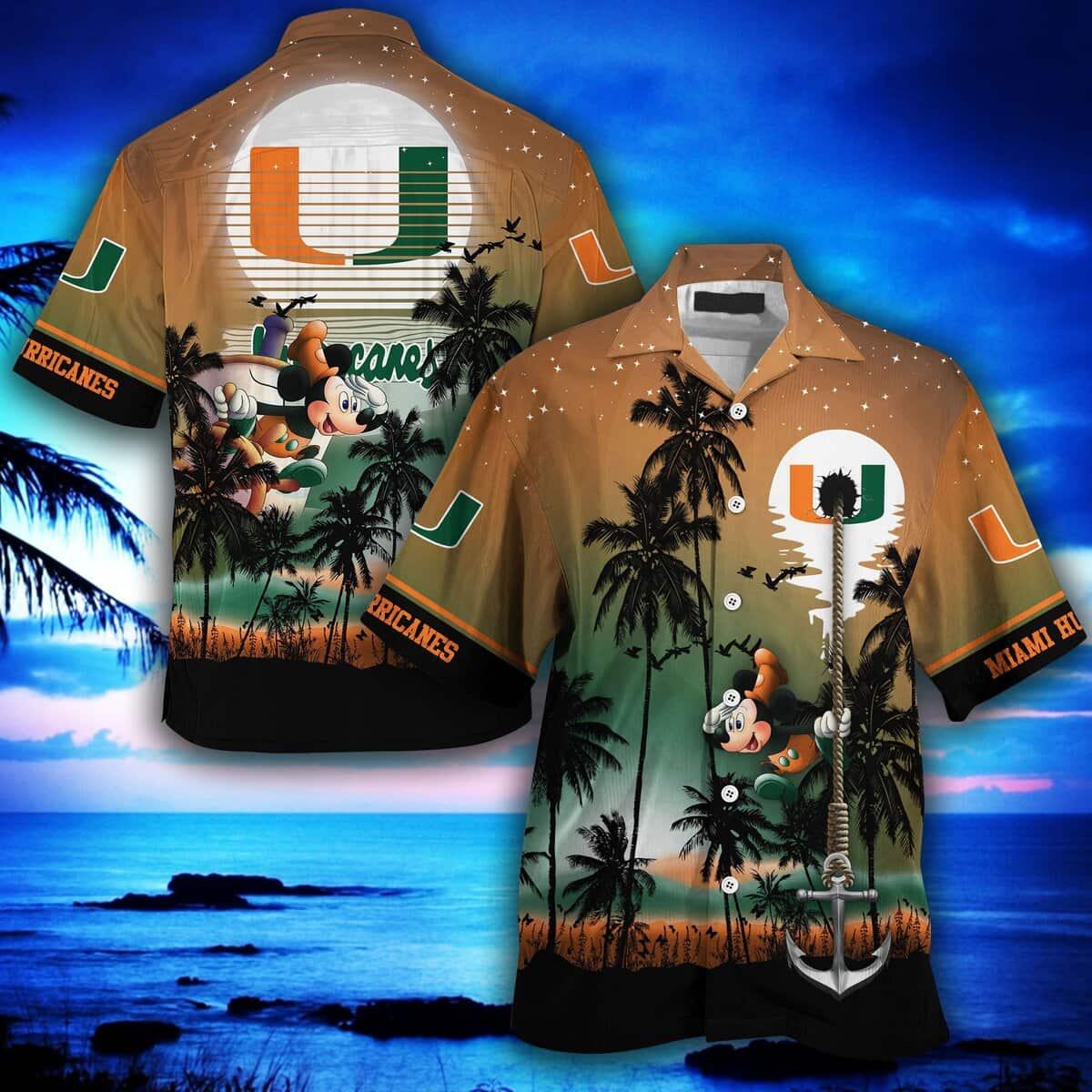 Cool Mickey Mouse Disney Miami Hurricanes Hawaiian Shirt