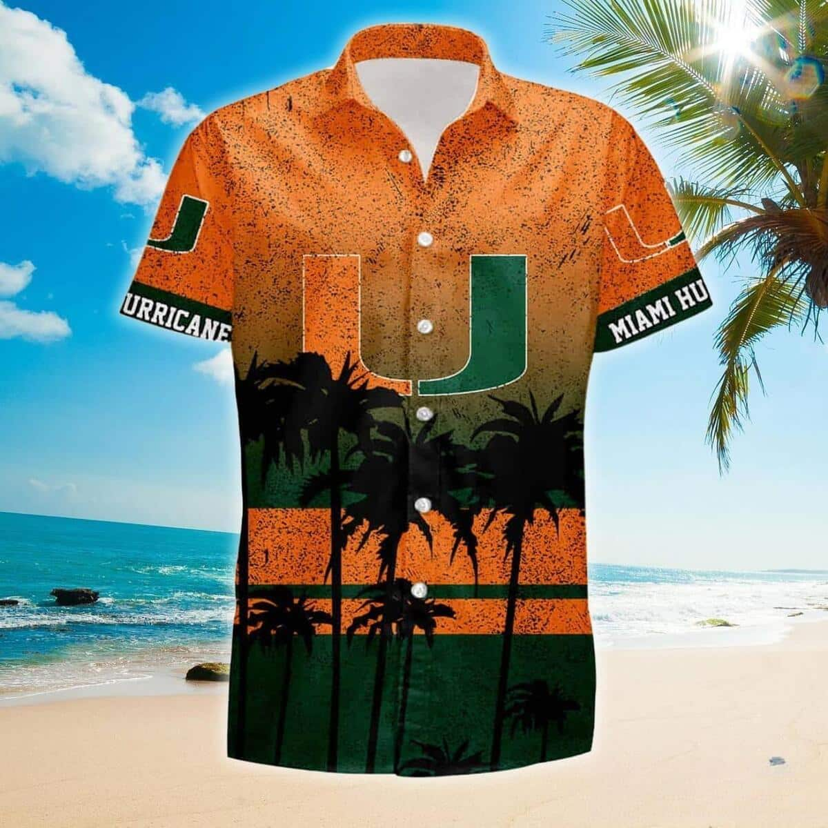 NCAA Miami Hurricanes Hawaiian Shirt Coconut Tree Pattern Trendy Summer Gift