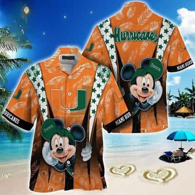 NCAA Miami Hurricanes Hawaiian Shirt Mickey Mouse Disney NCAA Miami Hurricanes Hawaiian Shirt Mickey Mouse Disney