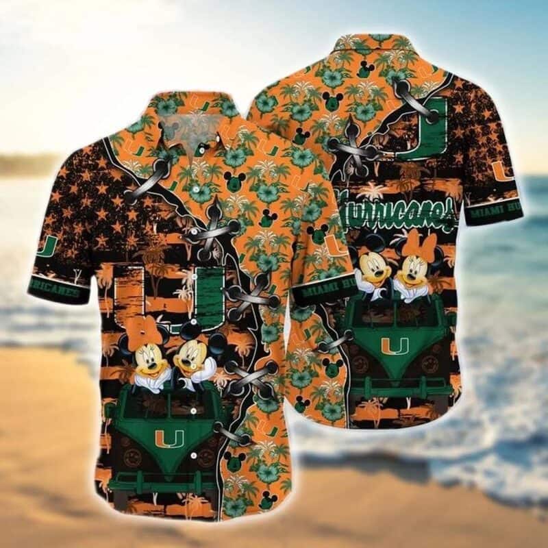 Mickey Mouse Disney Miami Hurricanes Hawaiian Shirt Best Beach Gift Mickey Mouse Disney Miami Hurricanes Hawaiian Shirt Best Beach Gift