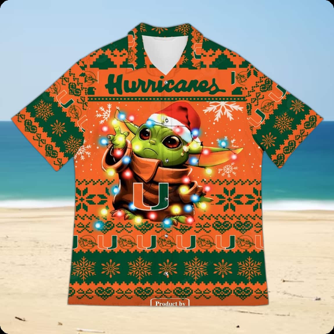 Miami Hurricanes Hawaiian Shirt Baby Yoda Star Wars Beach Vacation Gift