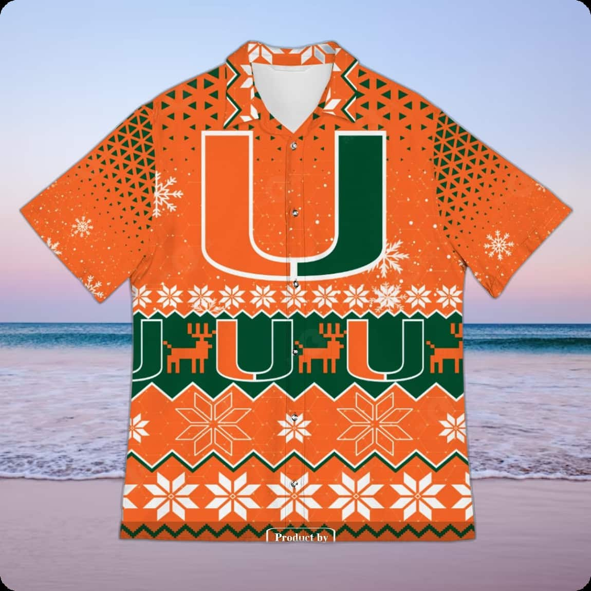 Miami Hurricanes Hawaiian Shirt Christmas Pattern Practical Beach Gift