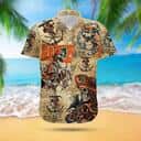 Miami Hurricanes Hawaiian Shirt Pirates Skull Gift For Sport Fans Miami Hurricanes Hawaiian Shirt Pirates Skull Gift For Sport Fans