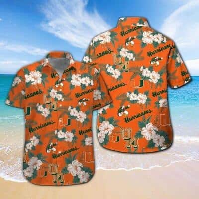 Miami Hurricanes Hawaiian Shirt Tropical Flower Pattern Trendy Summer Gift Miami Hurricanes Hawaiian Shirt Tropical Flower Pattern Trendy Summer Gift