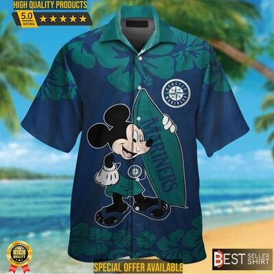 Mickey Mouse Disney Seattle Mariners Hawaiian Shirt Best Beach Gift Mickey Mouse Disney Seattle Mariners Hawaiian Shirt Best Beach Gift