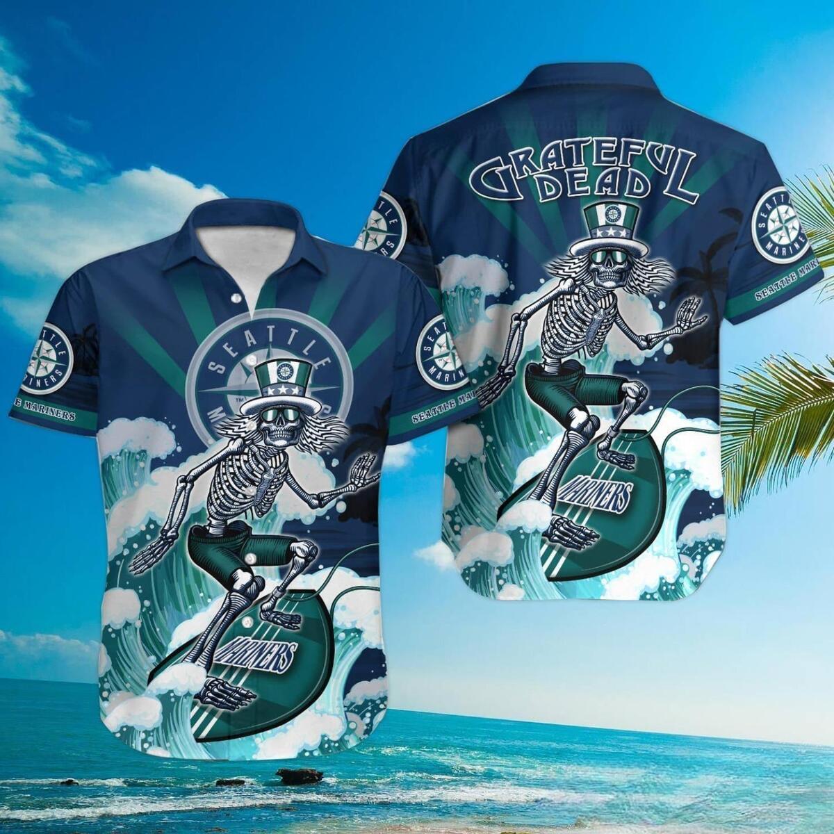 MLB Seattle Mariners Hawaiian Shirt Grateful Dead Gift For Beach Trip