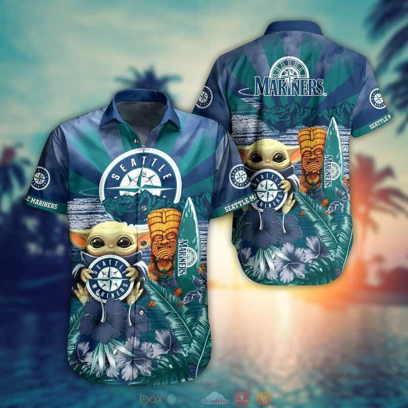 MLB Baby Yoda Seattle Mariners Hawaiian Shirt Beach Gift For Friend MLB Baby Yoda Seattle Mariners Hawaiian Shirt Beach Gift For Friend
