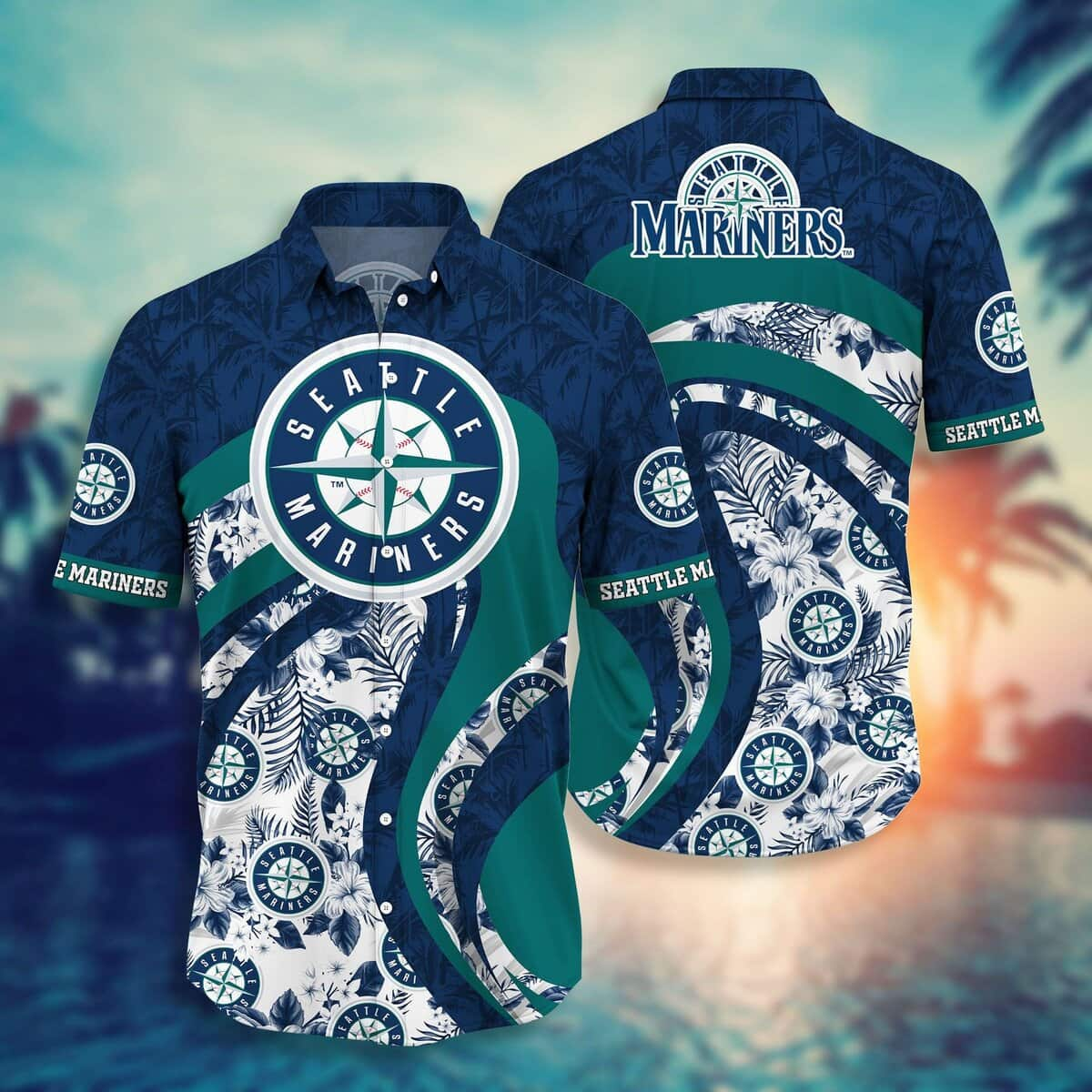 MLB Seattle Mariners Hawaiian Shirt Tropical Pattern Beach Vacation Gift