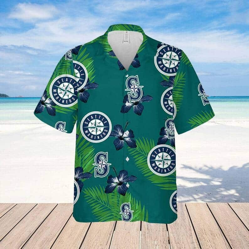 Seattle Mariners Hawaiian Shirt Hibiscus Flower Pattern Summer Gift For Friend