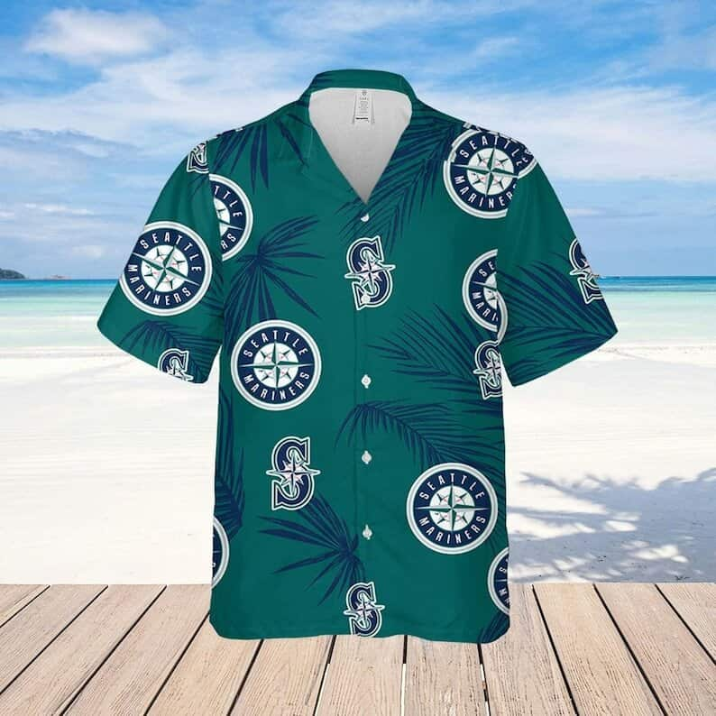 Seattle Mariners Hawaiian Shirt Palm Leaves Pattern Gift For Beach Vacation