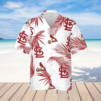 St. Louis Cardinals Hawaiian Shirt Palm Leaves Pattern Summer Gift For Friend St. Louis Cardinals Hawaiian Shirt Palm Leaves Pattern Summer Gift For Friend