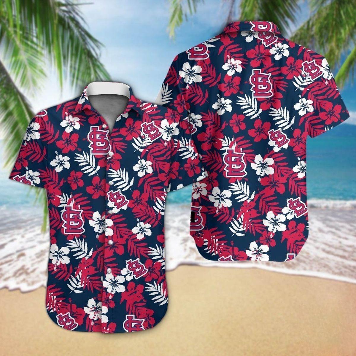 St. Louis Cardinals Hawaiian Shirt Hibiscus Flower Pattern Gift For Beach Trip