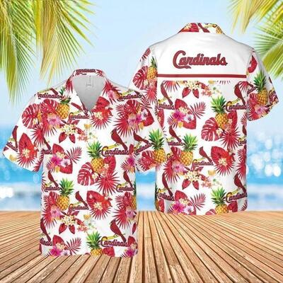 St. Louis Cardinals Hawaiian Shirt Tropical Flower Pattern Summer Beach Gift St. Louis Cardinals Hawaiian Shirt Tropical Flower Pattern Summer Beach Gift