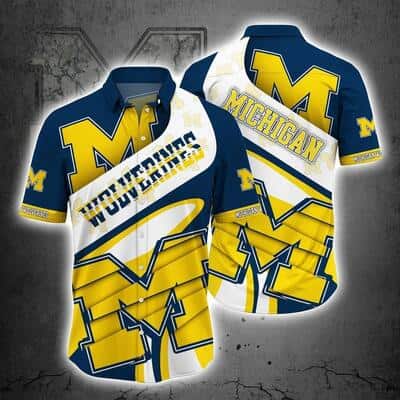 Michigan Wolverines Hawaiian Shirt Father's Day Gift For Beach Holiday Michigan Wolverines Hawaiian Shirt Father's Day Gift For Beach Holiday