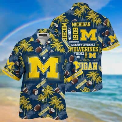 Michigan Wolverines Hawaiian Shirt Summer Beach Gift Michigan Wolverines Hawaiian Shirt Summer Beach Gift