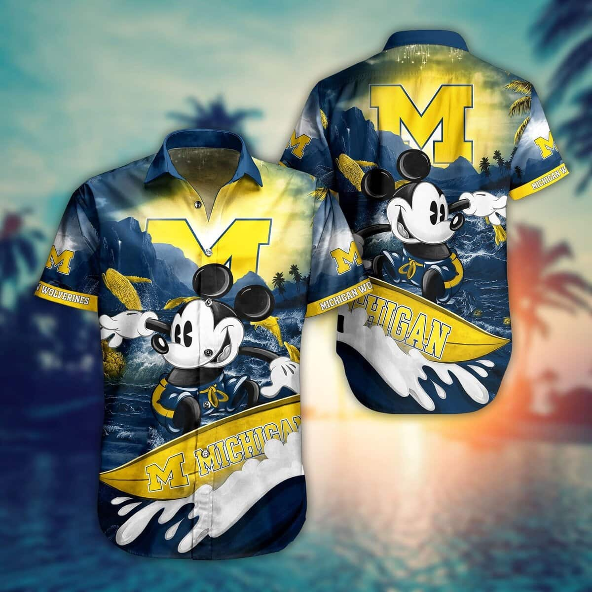 Mickey Mouse Disney Michigan Wolverines Hawaiian Shirt For Summer Lovers