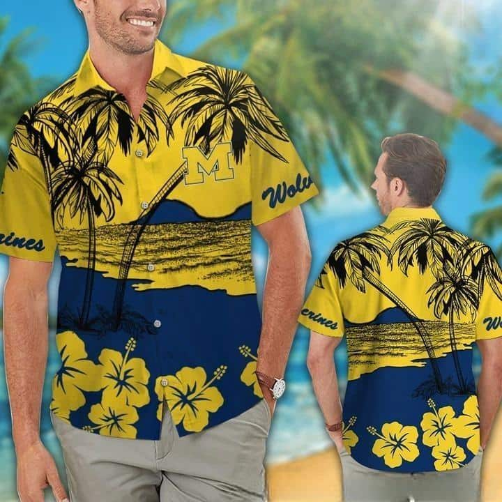 NCAA Michigan Wolverines Hawaiian Shirt Practical Beach Gift