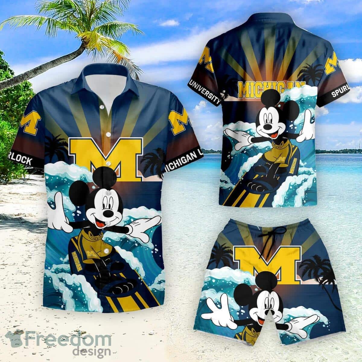Cool Disney Mickey Mouse Michigan Wolverines Hawaiian Shirt For Summer Lovers Cool Disney Mickey Mouse Michigan Wolverines Hawaiian Shirt For Summer Lovers