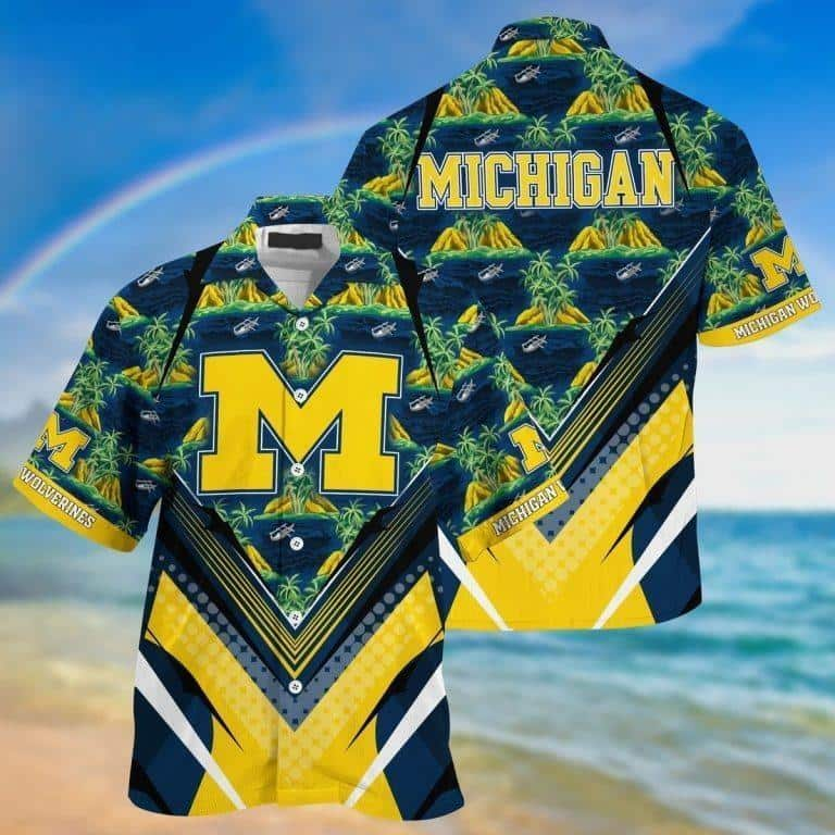 Michigan Wolverines Hawaiian Shirt Beach Gift For Friend