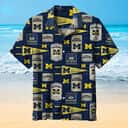 Michigan Wolverines Hawaiian Shirt Tropical Flower Pattern All Over Print Michigan Wolverines Hawaiian Shirt Tropical Flower Pattern All Over Print
