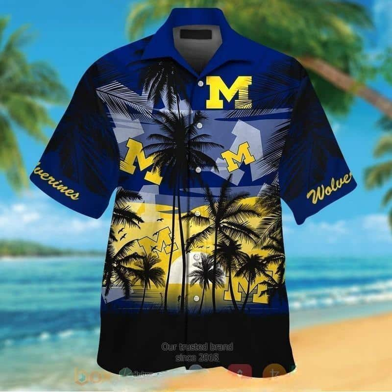 Michigan Wolverines Hawaiian Shirt Vintage Gift For Beach Trip