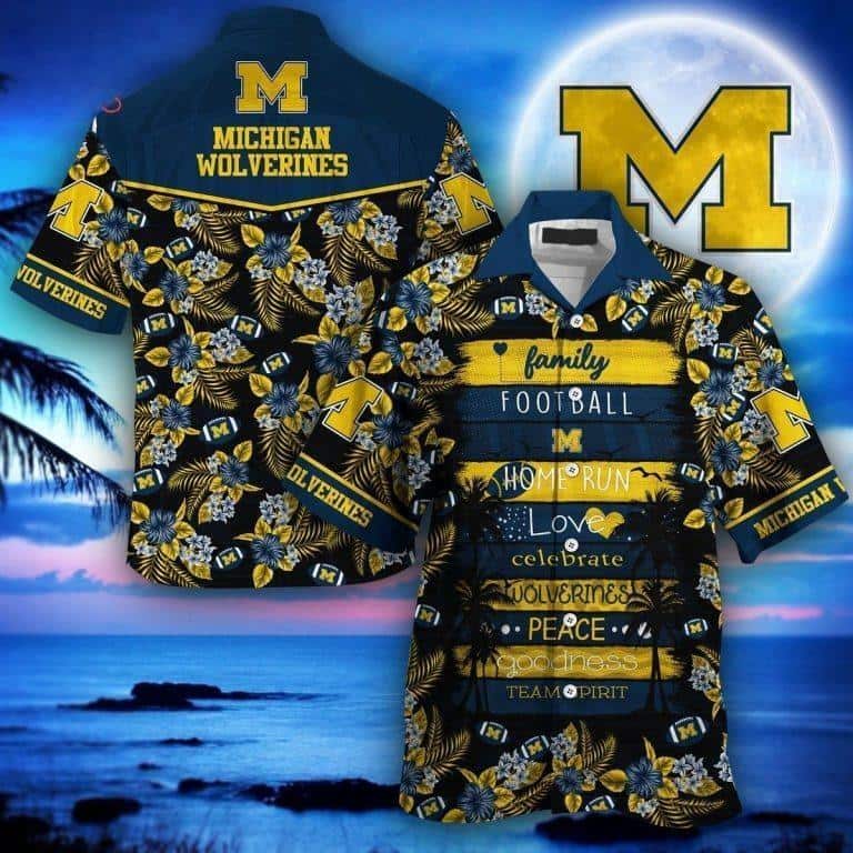 NCAA Michigan Wolverines Hawaiian Shirt Gift For College Football Fans NCAA Michigan Wolverines Hawaiian Shirt Gift For College Football Fans