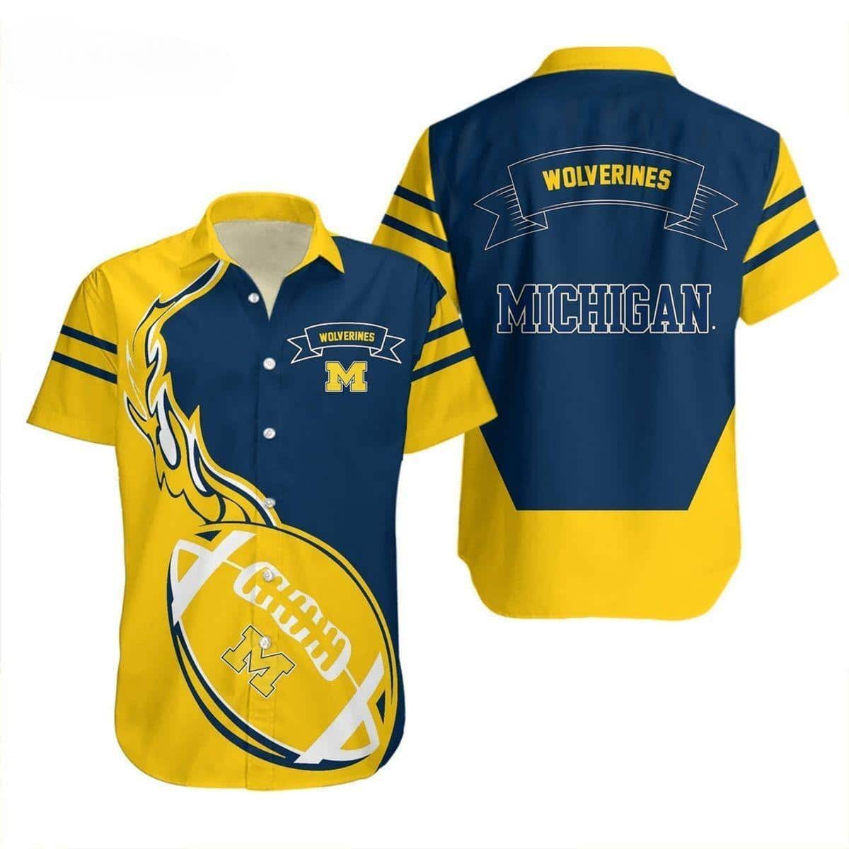 NCAA Michigan Wolverines Hawaiian Shirt Summer Gift For Sports Lovers NCAA Michigan Wolverines Hawaiian Shirt Summer Gift For Sports Lovers