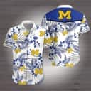 Michigan Wolverines Hawaiian Shirt Tropical Flower Pattern Michigan Wolverines Hawaiian Shirt Tropical Flower Pattern