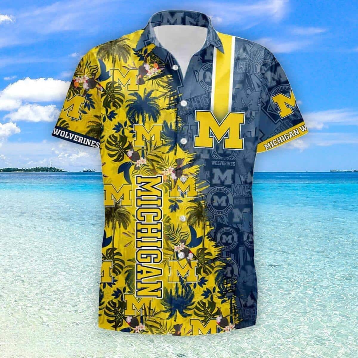 NCAA Michigan Wolverines Hawaiian Shirt Beach Gift For Dad