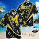 Michigan Wolverines Hawaiian Shirt Tropical Flower Pattern Best Beach Gift Michigan Wolverines Hawaiian Shirt Tropical Flower Pattern Best Beach Gift