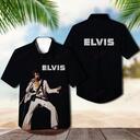 Black Aloha Elvis Presley Hawaiian Shirt Birthday Gift For Music Lovers