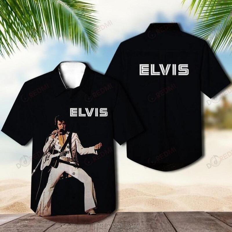Black Aloha Elvis Presley Hawaiian Shirt Birthday Gift For Music Lovers Black Aloha Elvis Presley Hawaiian Shirt Birthday Gift For Music Lovers