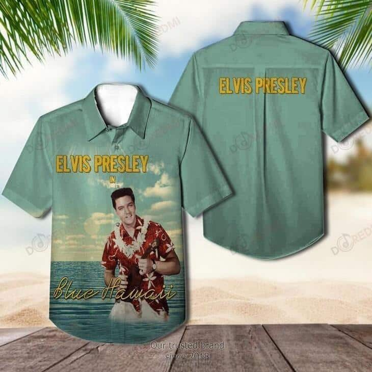 Elvis Presley Hawaiian Shirt Blue Hawaii Beach Gift For Rock Lovers