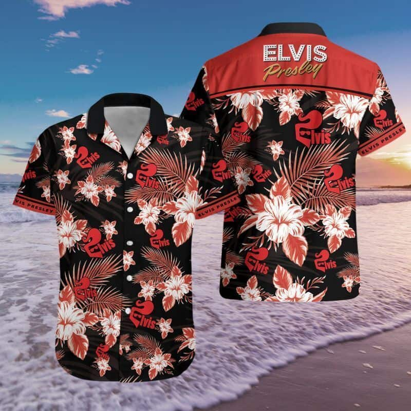 Elvis Presley Hawaiian Shirt Tropical Flower Pattern Beach Gift For Friend