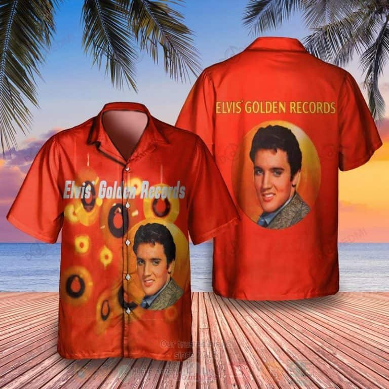 The King Of Rock And Roll Elvis Presley Elvis Golden Records Hawaiian Shirt