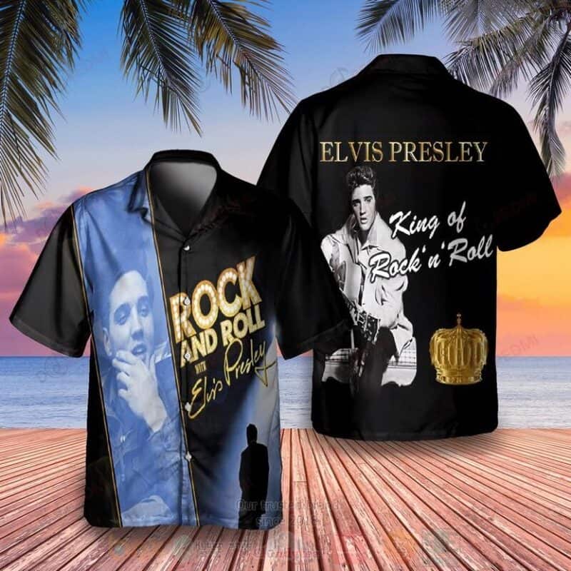 King Of Rock And Roll Elvis Presley Hawaiian Shirt Gift For Music Lovers King Of Rock And Roll Elvis Presley Hawaiian Shirt Gift For Music Lovers