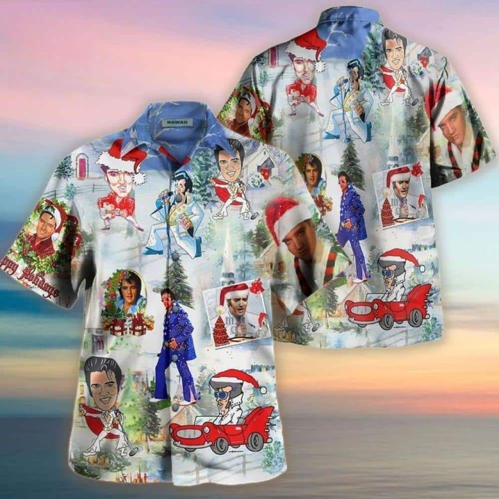 The King Of Rock And Roll Elvis Presley Hawaiian Shirt Christmas Gift
