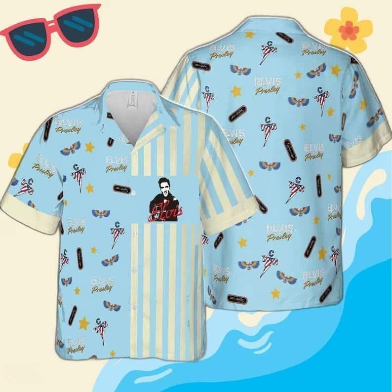 Elvis Presley Hawaiian Shirt Beach Gift For Elvis Fans