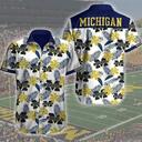 NCAA Michigan Wolverines Hawaiian Shirt Tropical Flower Pattern All Over Print NCAA Michigan Wolverines Hawaiian Shirt Tropical Flower Pattern All Over Print
