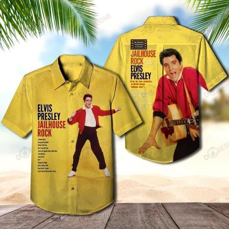 King Of Rock And Roll Elvis Presley Hawaiian Shirt Summer Beach Gift