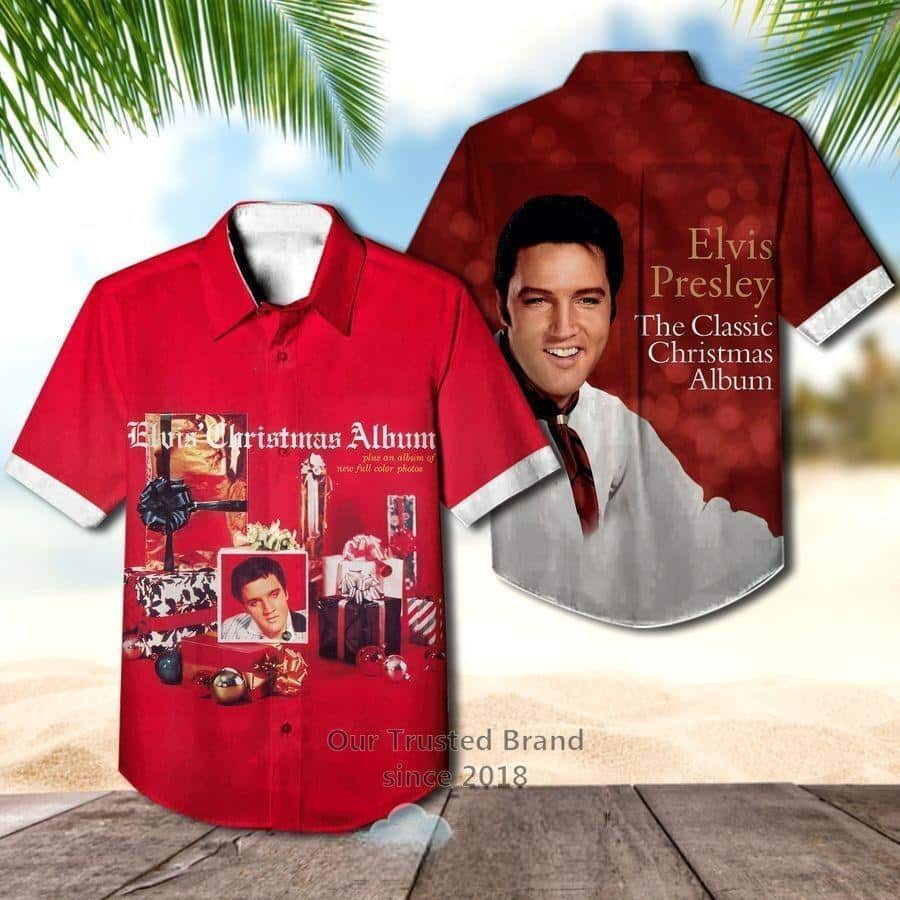 The King Elvis Presley Hawaiian Shirt The Classic Christmas Album
