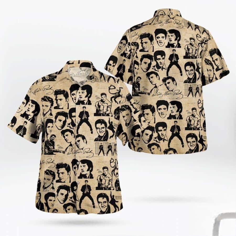 Vintage Elvis Presley Hawaiian Shirt Gift For Music Lovers