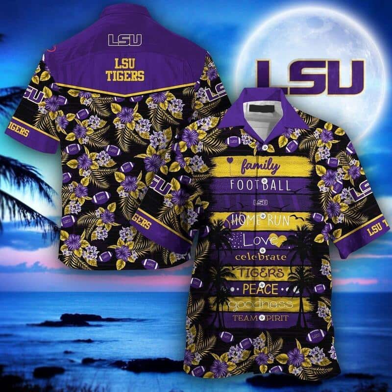 LSU Tigers Hawaiian Shirt Beach Gift For College Football Fans LSU Tigers Hawaiian Shirt Beach Gift For College Football Fans