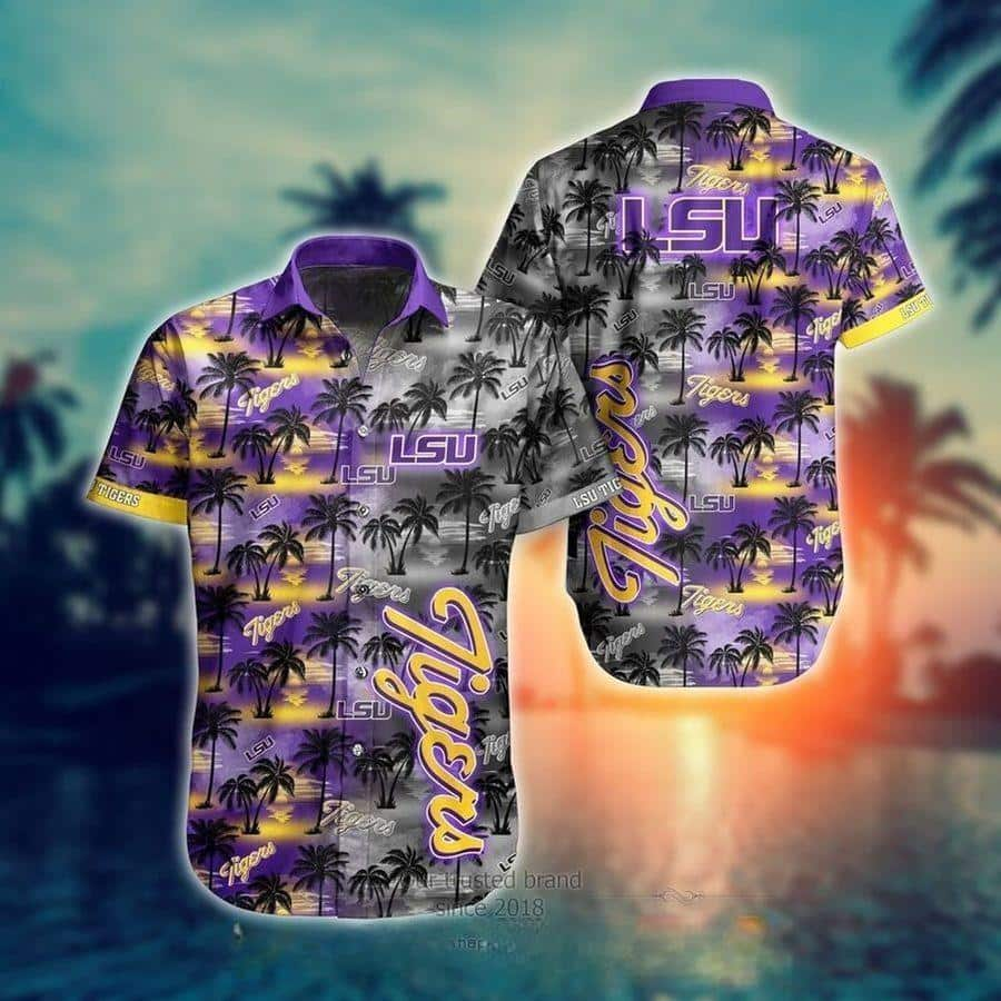 Vintage LSU Tigers Hawaiian Shirt Football Gift For Dad